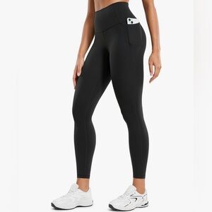 NWT CRZ YOGA Butterluxe Black Workout Leggings Pockets 25'' - Size L (12)